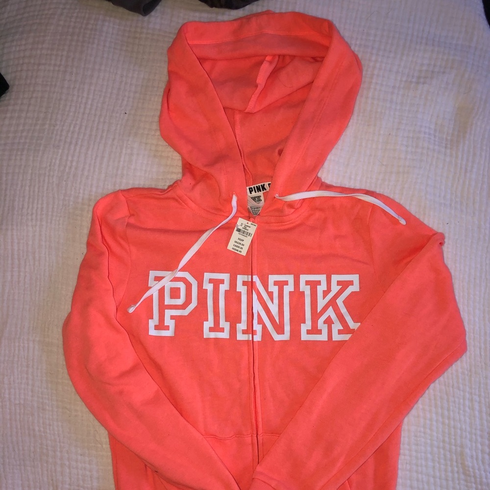 Victoria’s Secret PINK hoodie neon orange XS